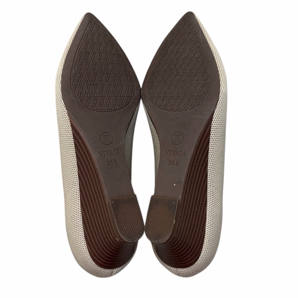 VIVAIA Aria Pointed Toe Beige Wedge 36.5 US 6 - Picture 8 of 8